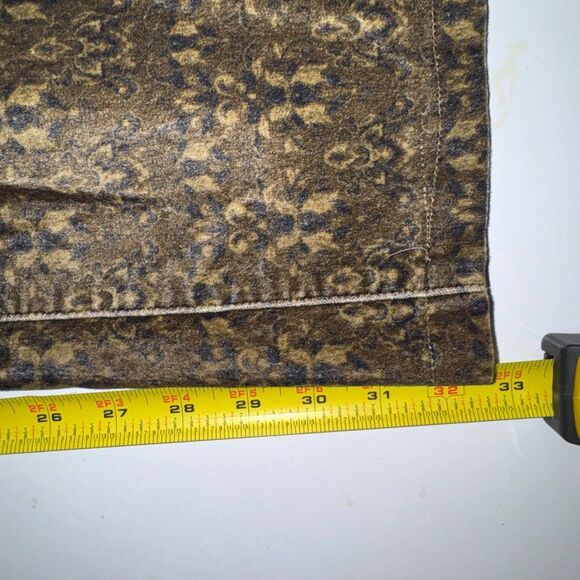 Free People Driftwood Burnt Print Bootcut Jeans Brown Size 30 Stretch velour - Picture 12 of 12